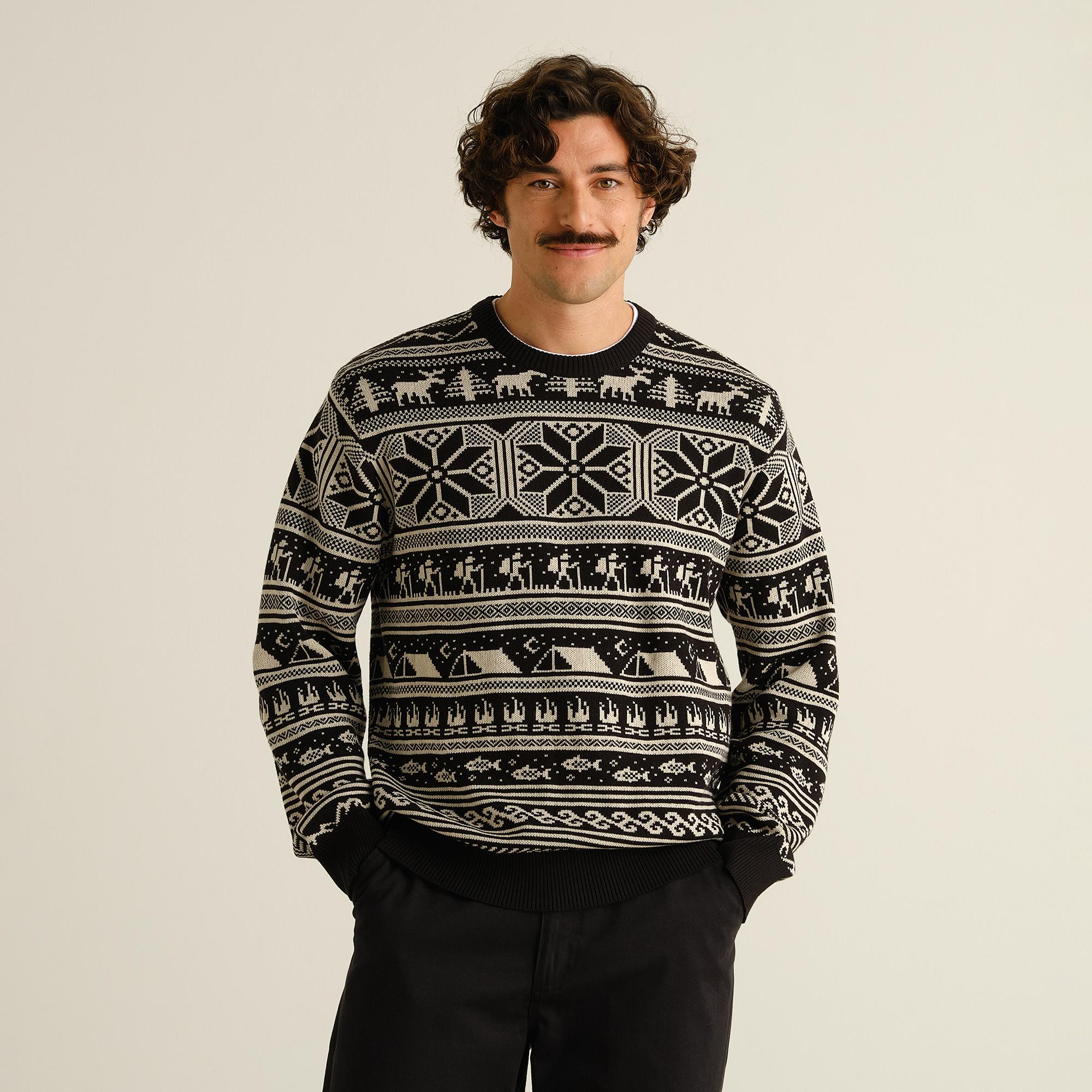 Dedicated Mora Fairisle Hike Black Herren Strickpullover schwarz ecru